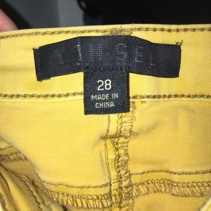 Mustard Yellow Distressed Shorts